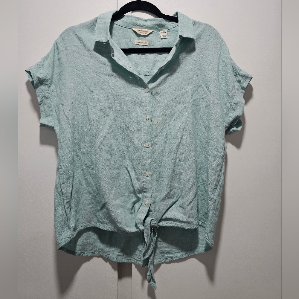 Weatherproof Vintage Ladies' Tie Front Top, Small - Picture 2 of 5
